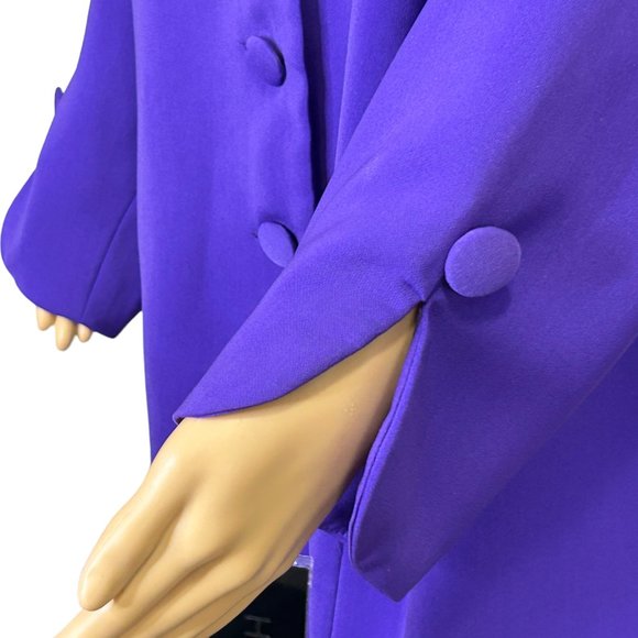 Vintage‎ Harmony New York Womens 24W Purple Jacket w/ Removable Pom Poms Collar - Picture 8 of 14